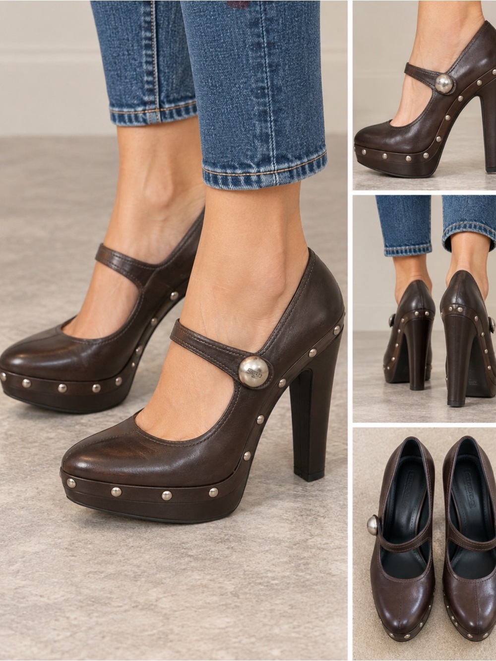 COACH Coleene Mary Jane Platform Heels.